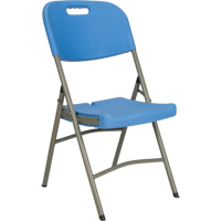 Chaise pliante, Poly&eacute;thyl&egrave;ne, Bleu, Capacit&eacute; 350 lb Maritime Industrial Rubber