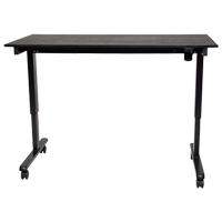 Adjustable Stand-Up Desk, Stand-Alone Desk, 45-1/4" H x 29-1/2" D, Black Maritime Industrial Rubber