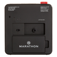 Desk Alarm Clock, Analog, Battery Operated, 3.5" W x 1.5" D x 3.75" H, Black Maritime Industrial Rubber