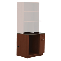 Modular Cabinet, Melamine, 39" H x 36" W x 25" D, Mahogany Maritime Industrial Rubber