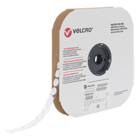 Attache Velcoin, Crochet, 3/4" dia., Adh&eacute;sif, Blanc Maritime Industrial Rubber