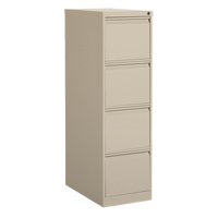 Classeur vertical, Acier, 4 tiroirs, 15-1/7" la x 25" p x 52" h, Beige Maritime Industrial Rubber