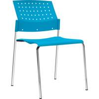 Chaises sans accoudoirs empilables, Plastique, Hauteur 33", Capacit&eacute; 300 lb, Bleu Maritime Industrial Rubber