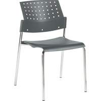 Chaises sans accoudoirs empilables, Plastique, Hauteur 33", Capacit&eacute; 300 lb, Gris Maritime Industrial Rubber