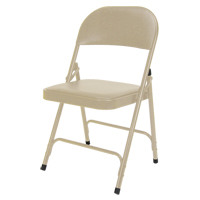 Vinyl Padded Folding Chair, Steel, Beige, 300 lbs. Weight Capacity Maritime Industrial Rubber