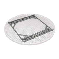 Table pliante, Ronde, 48" l x 48" la, Poly&eacute;thyl&egrave;ne, Blanc Maritime Industrial Rubber