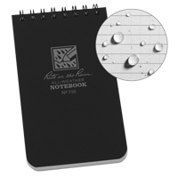 Pocket Top-Spiral Notebook, Soft Cover, Black, 100 Pages, 3" W x 5" L Maritime Industrial Rubber