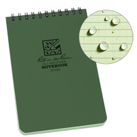 Pocket Top-Spiral Notebook, Soft Cover, Green, 100 Pages, 4" W x 6" L Maritime Industrial Rubber