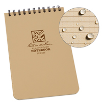 Pocket Top-Spiral Notebook, Soft Cover, Tan, 100 Pages, 4" W x 6" L Maritime Industrial Rubber