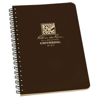 Side-Spiral Notebook, Soft Cover, Brown, 64 Pages, 4-5/8" W x 7" L Maritime Industrial Rubber