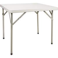 Table pliante, Carr&eacute;e, 34" l x 34" la, Poly&eacute;thyl&egrave;ne, Blanc Maritime Industrial Rubber