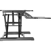 Poste de travail assis-debout Goya, Mod&egrave;le de bureau, 22" h x 31-1/2" la x 24" p, Noir Maritime Industrial Rubber