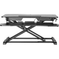 Poste de travail assis-debout Goya, Mod&egrave;le de bureau, 22" h x 31-1/2" la x 24" p, Noir Maritime Industrial Rubber