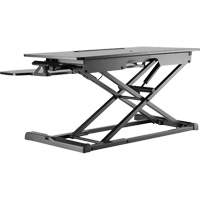 Poste de travail assis-debout Goya, Mod&egrave;le de bureau, 22" h x 31-1/2" la x 24" p, Noir Maritime Industrial Rubber