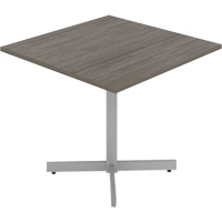 Tables de caf&eacute;t&eacute;ria, 36" lo x 36" la x 29-1/2" h, Dessus de 1", Stratifi&eacute;, Gris/Blanc Maritime Industrial Rubber