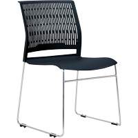 Chaises empilables s&eacute;rie Activ, Polypropyl&egrave;ne, Hauteur 32-3/8", Capacit&eacute; 275 lb, Noir Maritime Industrial Rubber