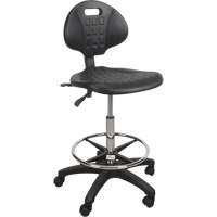 Heavy-Duty Ergonomic Stool, Mobile, Adjustable Height, 250 lbs. Capacity Maritime Industrial Rubber