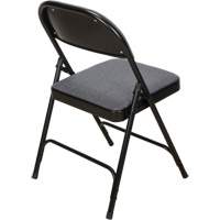 Chaise pliante de luxe en tissu rembourr&eacute;e, Acier, Gris, Capacit&eacute; 300 lb Maritime Industrial Rubber