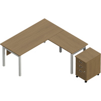 Bureau en "L" avec caisson Newland Maritime Industrial Rubber