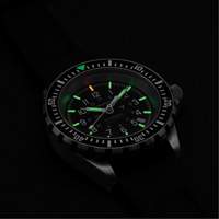Large Diver's Automatic Watch, Digital, Battery Operated, 41 mm, Black Maritime Industrial Rubber