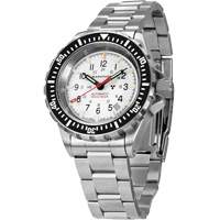 Arctic Edition Large Diver's Automatic GSAR Watch with Stainless Steel Bracelet, Digital, Battery Operated, 41 mm, Silver Maritime Industrial Rubber