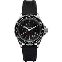 Large Diver's Quartz Watch, Digital, Battery Operated, 41 mm, Black Maritime Industrial Rubber