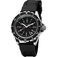 Large Diver's Quartz Watch, Digital, Battery Operated, 41 mm, Black Maritime Industrial Rubber