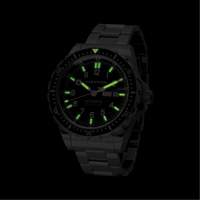 Jumbo Day/Date Automatic Watch with Stainless Steel Bracelet, Digital, Battery Operated, 46 mm, Silver Maritime Industrial Rubber
