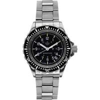 Grey Maple Large Diver's Automatic Watch with Stainless Steel Bracelet, Digital, Battery Operated, 41 mm, Silver Maritime Industrial Rubber