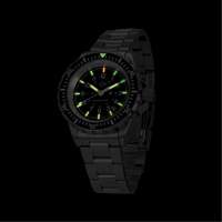 Grey Maple Large Diver's Automatic Watch with Stainless Steel Bracelet, Digital, Battery Operated, 41 mm, Silver Maritime Industrial Rubber