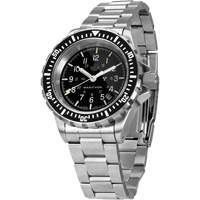 Grey Maple Large Diver's Automatic Watch with Stainless Steel Bracelet, Digital, Battery Operated, 41 mm, Silver Maritime Industrial Rubber