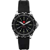 Red Maple Jumbo Diver's Quartz Watch, Digital, Battery Operated, 46 mm, Black Maritime Industrial Rubber