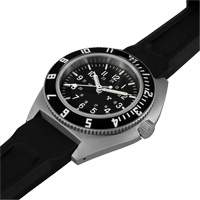Steel Navigator Watch on 3-Piece Rubber Strap Kit, Digital, Battery Operated, 41 mm, Black Maritime Industrial Rubber