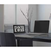 Self-Setting & Self-Adjusting Wall Clock with Stand, Digital, Battery Operated, Black Maritime Industrial Rubber