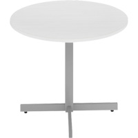 Table ronde &agrave; hauteur r&eacute;glable Newland, 36" lo x 36" la x 29" h, Dessus de 1", Stratifi&eacute;/Polypropyl&egrave;ne, Blanc Maritime Industrial Rubber