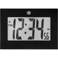 Large Frame Clock, Digital, Battery Operated, 9" W x 1" D x 6.5" H, Black Maritime Industrial Rubber