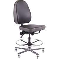 Chaise industrielle ergonomique TF180, Mobile, Ajustable Hauteur, Capacit&eacute; 280 lb Maritime Industrial Rubber