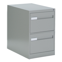 Vertical Filing Cabinet with Recessed Drawer Handles, 2 Drawers, 18.15" W x 26.56" D x 29" H, Grey Maritime Industrial Rubber