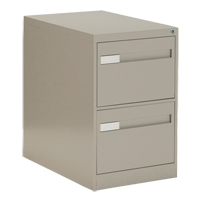 Vertical Filing Cabinet with Recessed Drawer Handles, 2 Drawers, 18.15" W x 26.56" D x 29" H, Beige Maritime Industrial Rubber