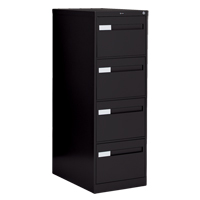 Vertical Filing Cabinet with Recessed Drawer Handles, 4 Drawers, 18.15" W x 26.56" D x 52" H, Black Maritime Industrial Rubber