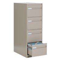 Vertical Filing Cabinet with Recessed Drawer Handles, 4 Drawers, 18.15" W x 26.56" D x 52" H, Beige Maritime Industrial Rubber