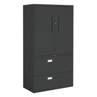 Multi-Stor Cabinet, Steel, 3 Shelves, 65-1/4" H x 36" W x 18" D, Black Maritime Industrial Rubber