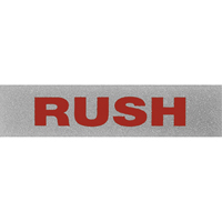 "Rush" Special Handling Labels, 5" L x 2" W, Black on Red Maritime Industrial Rubber