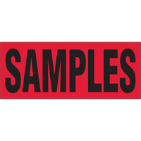 "Samples" Special Handling Labels, 5" L x 2" W, Black on Red Maritime Industrial Rubber