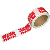 Pre-Printed Message Tapes, 1-7/8" W, White on Red Maritime Industrial Rubber