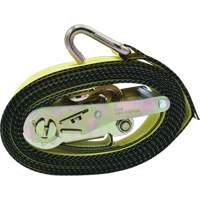 Ratchet Tie-Down, J-Hook, 2" W x 16' L, 10000 lbs. Working Load Limit Maritime Industrial Rubber