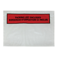Packing List Envelope, 7" L x 5-1/2" W, Backloading Style Maritime Industrial Rubber