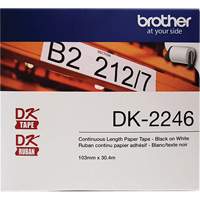Continuous Paper Tape Labels, 103 mm x 100'/30.4 m, Black on White Maritime Industrial Rubber