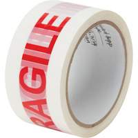 "Fragile" Box Sealing Tape, Hot Melt Adhesive, 2 mils, 48 mm (2") x 100 m (328') Maritime Industrial Rubber