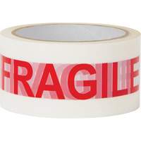 "Fragile" Box Sealing Tape, Hot Melt Adhesive, 2 mils, 48 mm (2") x 100 m (328') Maritime Industrial Rubber
